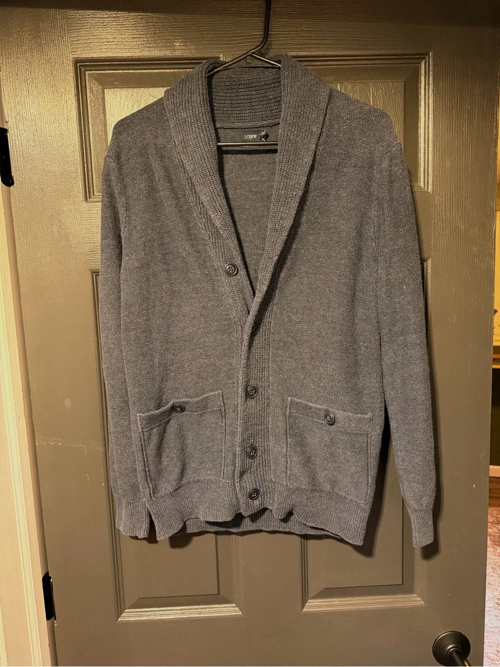 J. Crew Men's Shawl Collar Cardigan - Gray